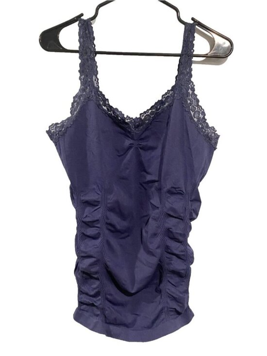 Ricki's Tops - 🛍️ 2/$20 ENTIRE SHOP - Y2K Lace Trim Ruched Camisole Tank Top Blue XXL Cami